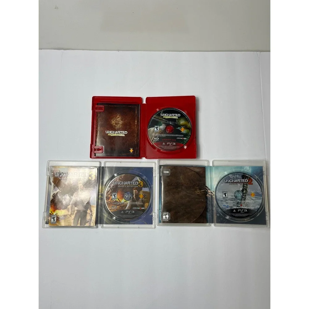 Uncharted Trilogy PS3 Games Bundle Drakes Fortune 2 Among Thieves 3 Deception